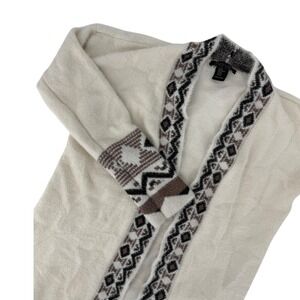 Rachel Zoe Women Cream Aztec Geometric Western Chic Longline Cardigan Sweater XS